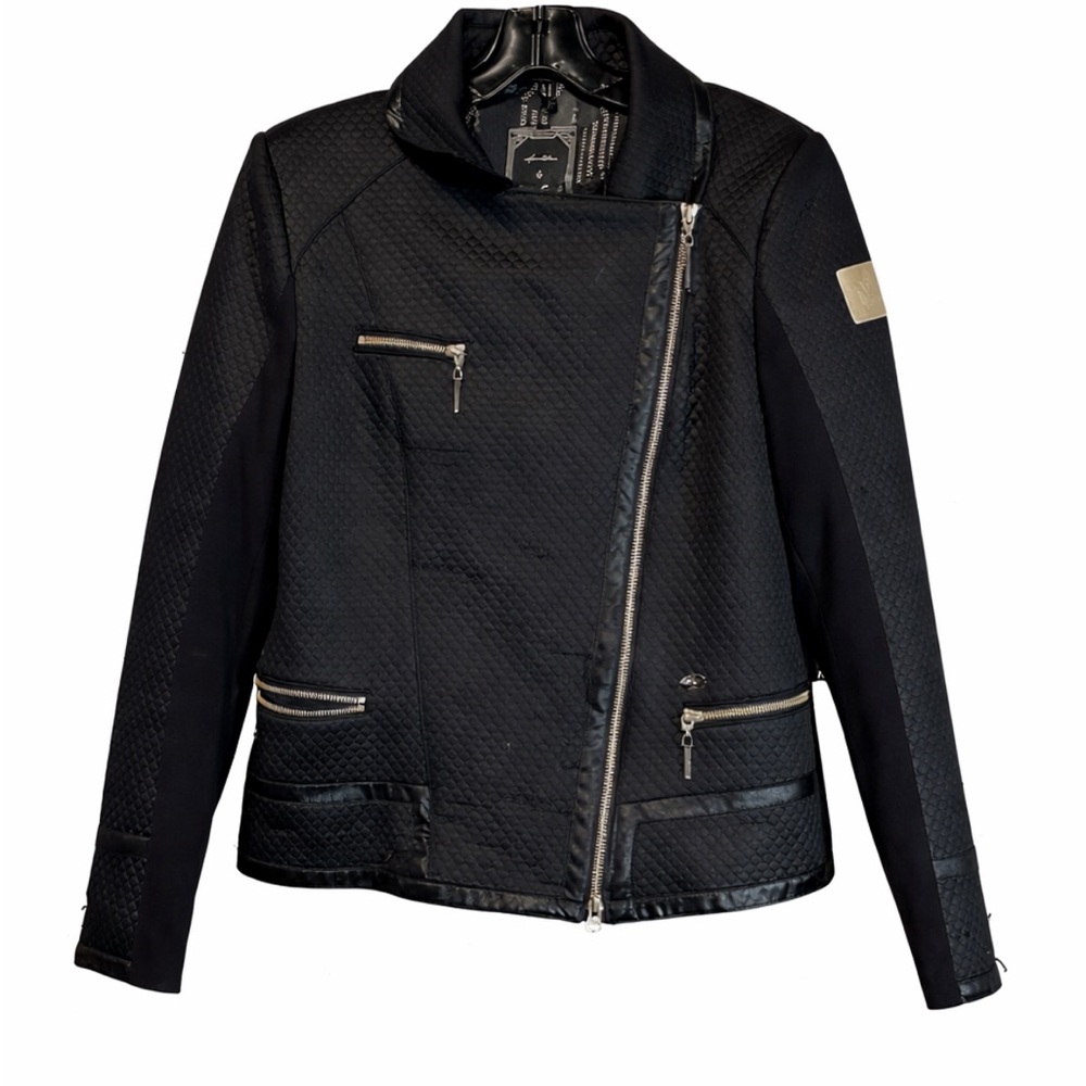 Gold Rush Apparition Black Quilted Moto Jacket Asym Zip Zippers S/M